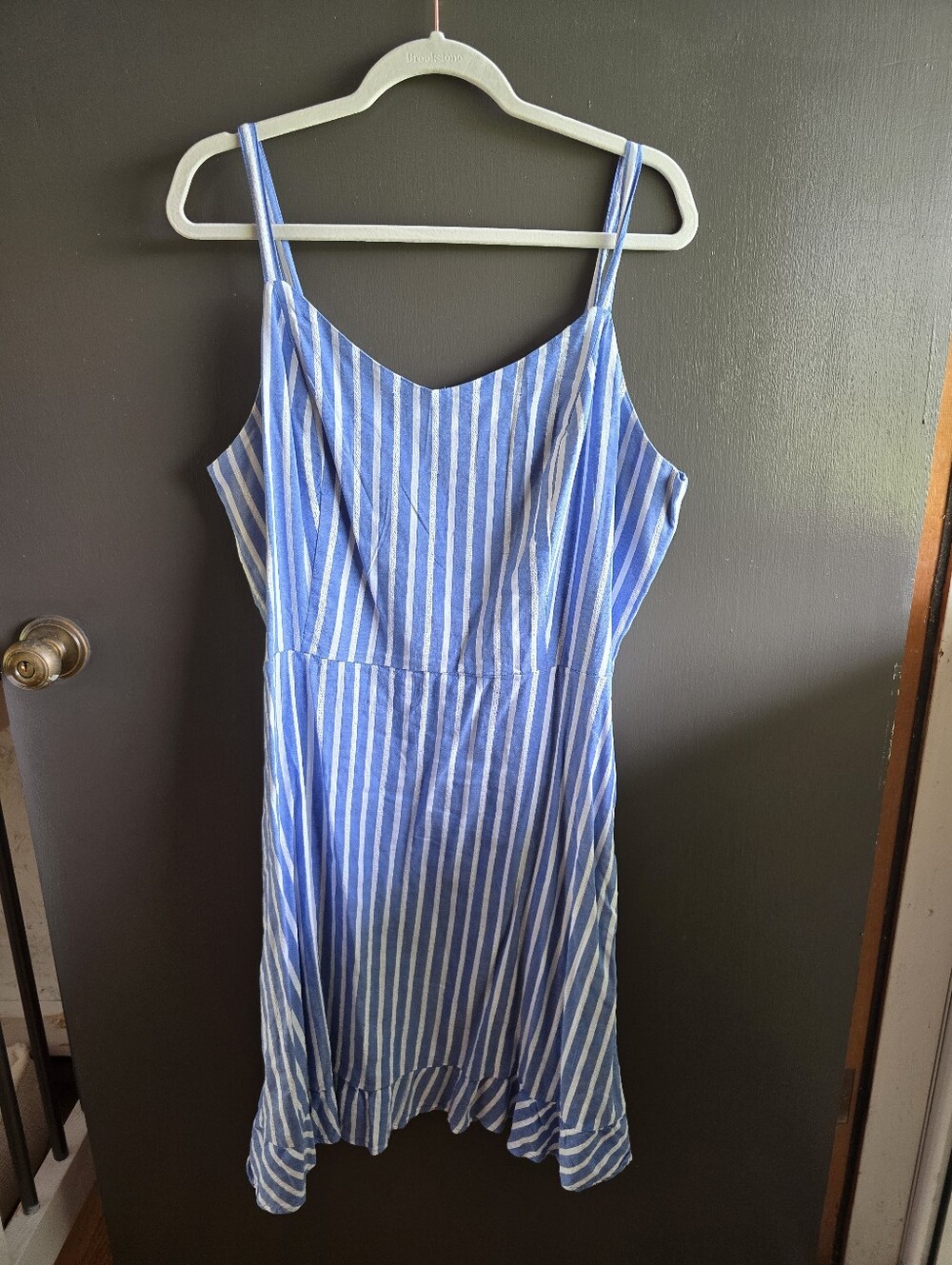 Old Navy Blue and White Striped Spaghetti Strap Dress